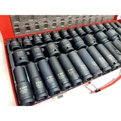 SET 35PZ BUSSOLE BOCCOLE ESAGONALI PER PISTOLA AVVITATORE PNEUMATICO 1/2