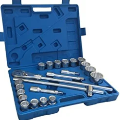 SET 22PZ BUSSOLE GRANDI 3/4" POLIGONALI CRICCHETTO CON LEVA CAMION 19-50mm