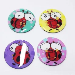 SET 6PZ CALAMITA 6CM COCCINELLA PORTAFORTUNA MAGNETE PLASTICA BOMBONIERA COMPLEANNO FESTA