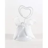 SET 6PZ CAMPANELLE SEGNAPOSTO CUORE CLIP NASTRINO BIANCO SEGNATAVOLA BOMBONIERA WEDDING