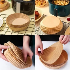 SET 100PZ CARTA PERGAMENA FODERA PER FRIGGITRICE AD ARIA USA E GETTA 16 X 4,5 CM