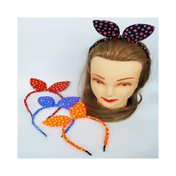 SET 2PZ CERCHIETTO FRONTINO RETRO STELLE ORECCHIE FERMACAPELLI TESSUTO FASCIA ACCESSORI