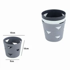 SET 3PZ CESTO CESTINO PORTAOGGETTI ORGANIZZATORE TONDO 10X10X9CM ASSORTITI 10711