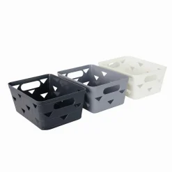 SET 2PZ CESTO CESTINO PORTATUTTO OGGETTI ORGANIZER RETTANGOLARE 20X14.7X9CM 10713