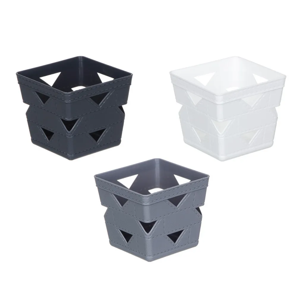 SET 3PZ CESTO CESTINO PORTA TUTTO OGGETTI ORGANIZZATORE QUADRATO 10X10X9CM 10712