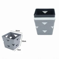 SET 3PZ CESTO CESTINO PORTA TUTTO OGGETTI ORGANIZZATORE QUADRATO 10X10X9CM 10712