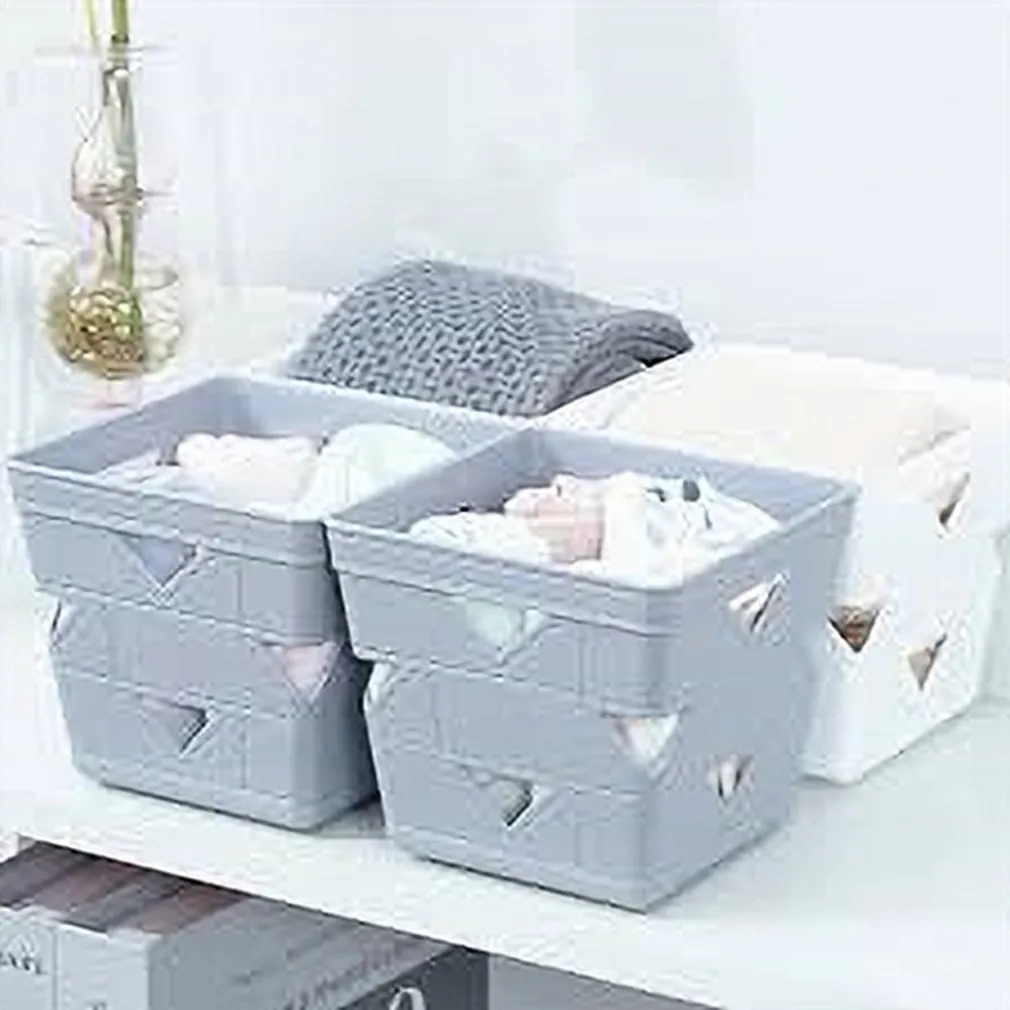 SET 3PZ CESTO CESTINO PORTA TUTTO OGGETTI ORGANIZZATORE QUADRATO 10X10X9CM 10712