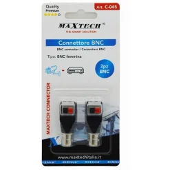 SET 2PZ CONNETTORE ADATTATORE BNC FEMMINA 220V TELECAMERA VIDEOSORVEGLIANZA C-045