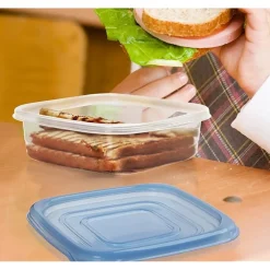 SET 21PZ CONTENITORI CON COPERCHI PER ALIMENTI IN PLASTICA TRASPARENTI IMPILABILI MICROONDE