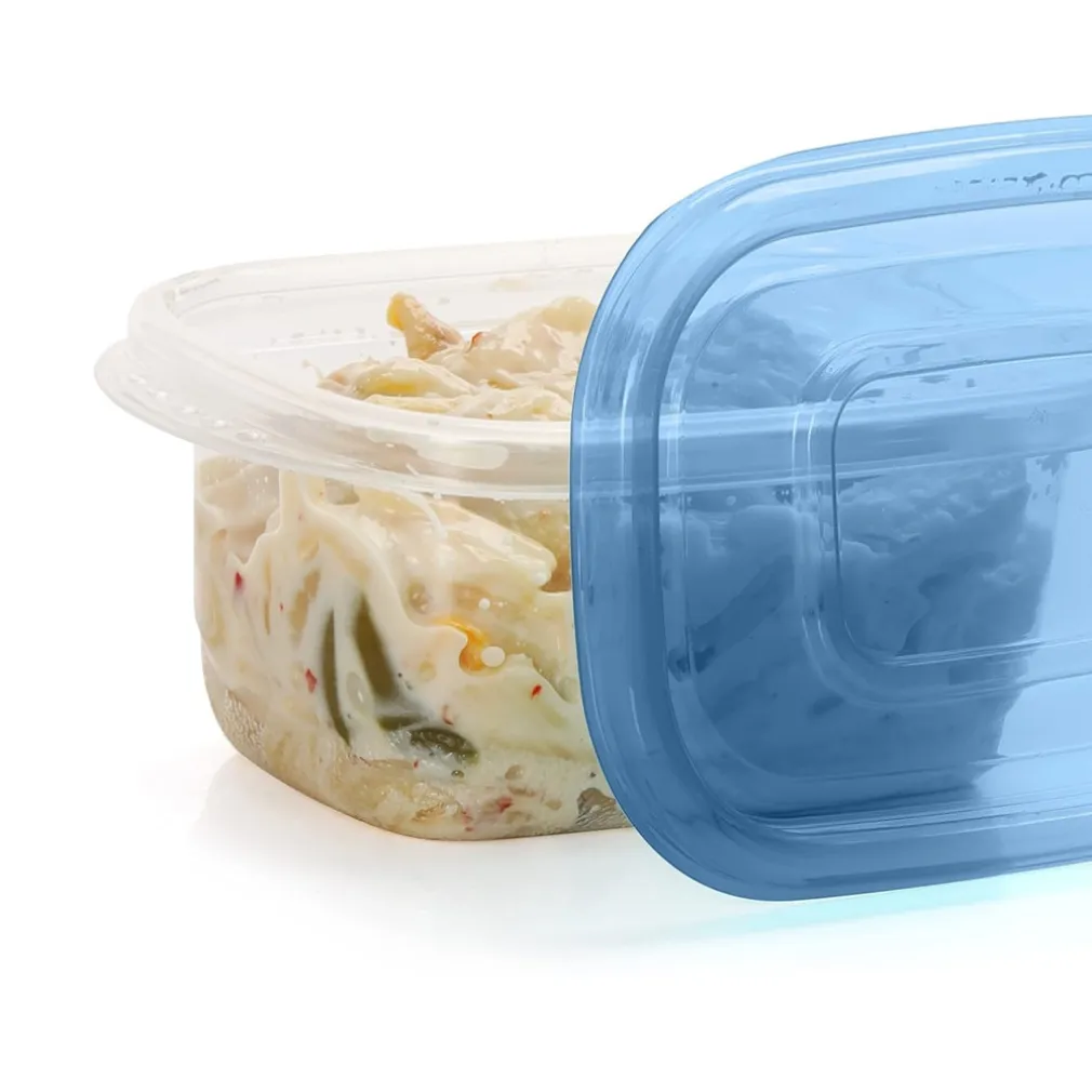 SET 21PZ CONTENITORI CON COPERCHI PER ALIMENTI IN PLASTICA TRASPARENTI IMPILABILI MICROONDE