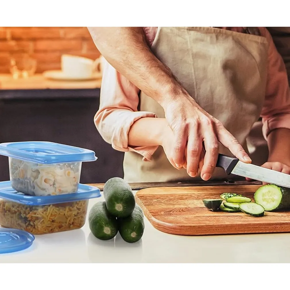 SET 21PZ CONTENITORI CON COPERCHI PER ALIMENTI IN PLASTICA TRASPARENTI IMPILABILI MICROONDE