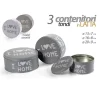 SET 3PZ CONTENITORI IN LATTA BARATTOLO CUCINA TONDO ASSORTITI I LOVE HOME 710513