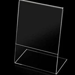 SET 2PZ CORNICI ESPOSITORE TRASPARENTE PLEXIGLASS 18x24CM VERTICALE PORTA FOTO