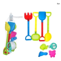 SET 8PZ DI GIOCATTOLI DA SPIAGGIA PER BAMBINI CON ACCESSORI MARE ESTATE SABBIERA 618567