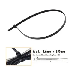 SET 30PZ FASCETTE CAVI CAVO NERO STRINGENTI IN PLASTICA NYLON 3.6 X 350 MM 92384