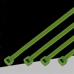 SET 100PZ FASCETTE SERRACAVO AUTOBLOCCANTI IN NYLON VERDE 4.8MM X 250MM 48-250-V