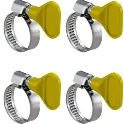 SET 4PZ FERMA STRINGITUBO 32MM FASCETTA ACCIAIO SENZA VITE CON FARFALLA ACQUA TUBO GAS