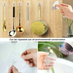 SET 2PZ GANCI ADESIVI APPENDI STROFINACCI ASCIUGAMANI ACCAPPATOIO BAGNO CUCINA 87756