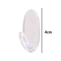 SET 3PZ GANCI APPENDINI ADESIVI TRASPARENTI PARETE CASA ATTACCAPANNI OVALI 87014
