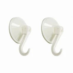 SET 2PZ GANCI APPENDINI PARETE A VENTOSA CUCINA BAGNO ATTACCAPANNI BIANCHI 59673