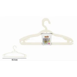 SET 3PZ GRUCCE IN PLASTICA STAMPELLE APPENDI ABITI PANTALONI GIACCHE BEIGE 79331