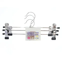 SET 3PZ GRUCCE PER PANTALONI GONNE IN ACCIAIO 30CM APPENDIABITI VESTITI CON CLIP 79334