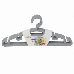 SET 5PZ GRUCCE STAMPELLE APPENDIABITO IN PLASTICA VESTITI PANTALONI GRIGIO 79320
