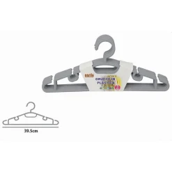 SET 5PZ GRUCCE STAMPELLE APPENDIABITO IN PLASTICA VESTITI PANTALONI GRIGIO 79320