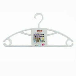 SET 5PZ GRUCCE STAMPELLE APPENDIABITI IN PLASTICA BIANCA VESTITI PANTALONI 87683