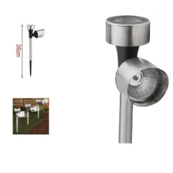 SET 12PZ LAMPADA FARETTO ENERGIA SOLARE LED DA GIARDINO A PICCHETTO 36CM 2002997