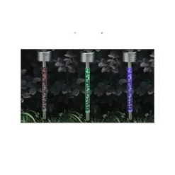 SET 12PZ LAMPADA SOLARE 35.5CM CON PICCHETTO BOLLE COLORATE LED GIARDINO 2003021