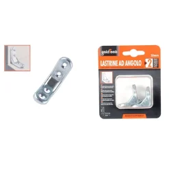 SET 2PZ LASTRINA AD ANGOLO 30X30MM SOSTEGNO STAFFA ANGOLARE CON VITI MOBILI 91211