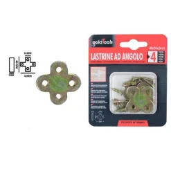 SET 4PZ LASTRINA LASTRINE AD ANGOLO FORMA X 40X16X2MM CON VITI PER MOBILI 91231