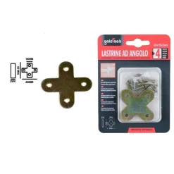 SET 4PZ LASTRINA LASTRINE AD ANGOLO FORMA X 60X18X2MM CON VITI PER MOBILI 91232