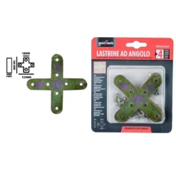 SET 4PZ LASTRINA LASTRINE AD ANGOLO FORMA X 100X20X2MM CON VITI PER MOBILI 91233
