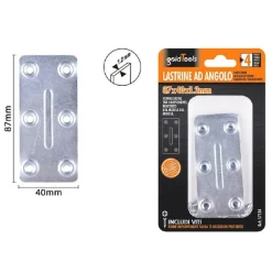 SET 4PZ LASTRINE LASTRINA PIASTRA DI GIUNZIONE 87X40X1.2MM CON VITI MOBILI 57134