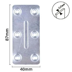 SET 4PZ LASTRINE LASTRINA PIASTRA DI GIUNZIONE 87X40X1.2MM CON VITI MOBILI 57134