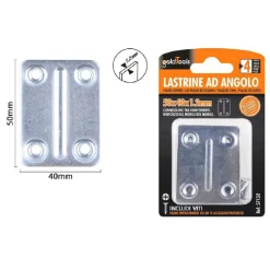 SET 4PZ LASTRINE LASTRINA PIASTRA DI GIUNZIONE 50X40X1.2MM CON VITI MOBILI 57132
