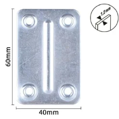 SET 4PZ LASTRINE LASTRINA PIASTRA DI GIUNZIONE 60X40X1.2MM CON VITI MOBILI 57133