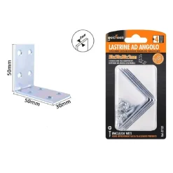 SET 4PZ LASTRINE LASTRINA AD ANGOLO ANGOLARE 50X50X30X2 MM CON VITI MOBILI 57121