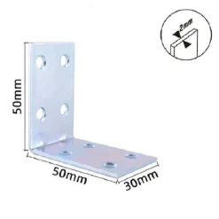 SET 4PZ LASTRINE LASTRINA AD ANGOLO ANGOLARE 50X50X30X2 MM CON VITI MOBILI 57121