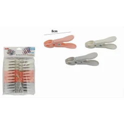 SET 24PZ MOLLETTE IN PLASTICA MULTIUSO 8 CM PINZE BUCATO PANNI COLORI VARI 69539