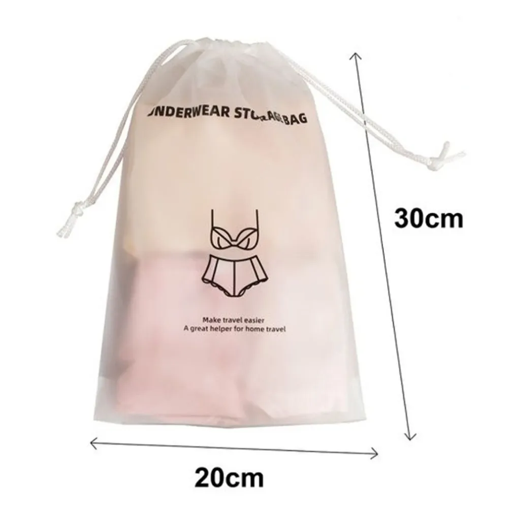 SET 3PZ ORGANIZER VIAGGIO CASA BORSA BIANCHERIA INTIMA 20X30CM SACCO CON COULISSE 87708