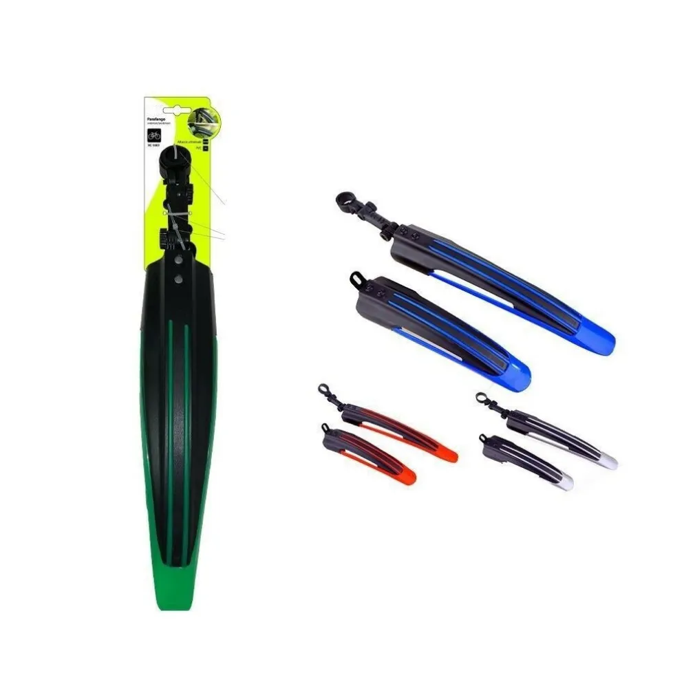 SET 2PZ PARAFANGO PVC ANTERIORE POSTERIORE UNIVERSALE PER BICI BICICLETTA XC1683