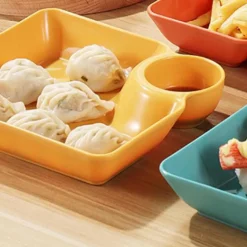 SET 8PZ PIATTO DA PORTATA MULTIFUNZIONE PER SALSE CIOTOLA IMMERSIONE PER SNACK FESTE