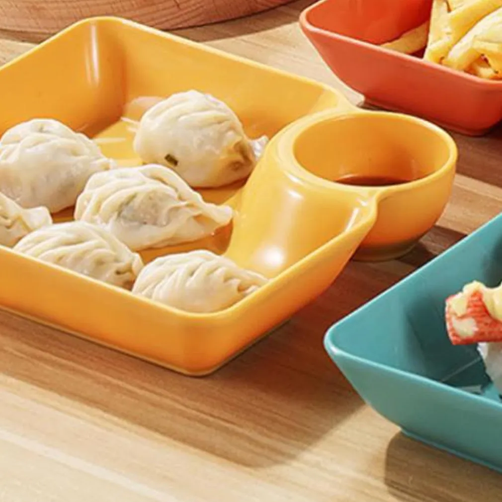 SET 8PZ PIATTO DA PORTATA MULTIFUNZIONE PER SALSE CIOTOLA IMMERSIONE PER SNACK FESTE