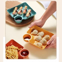 SET 8PZ PIATTO DA PORTATA MULTIFUNZIONE PER SALSE CIOTOLA IMMERSIONE PER SNACK FESTE