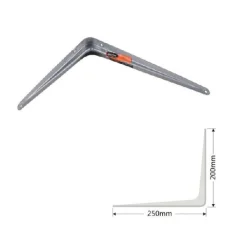 SET 2PZ REGGIMENSOLA SUPPORTO STAFFA TRIANGOLO MENSOLA METALLO 25CM GRIGIO 91264