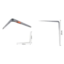 SET 2PZ REGGIMENSOLA SUPPORTO STAFFA TRIANGOLO MENSOLA METALLO 20CM GRIGIO 91263