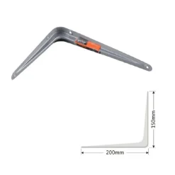 SET 2PZ REGGIMENSOLA SUPPORTO STAFFA TRIANGOLO MENSOLA METALLO 20CM GRIGIO 91263